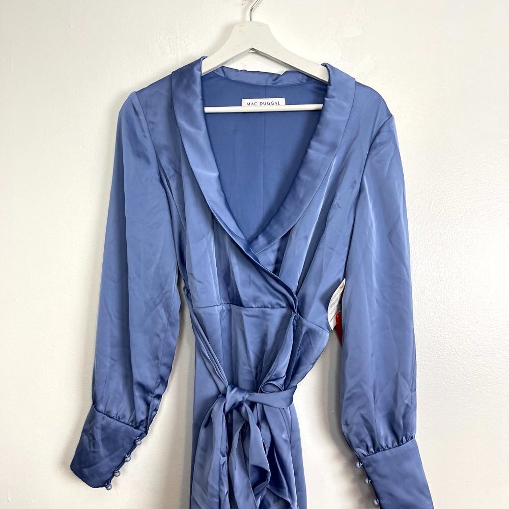 Mac Duggal Blue Midi Dress - Picture 5 of 11